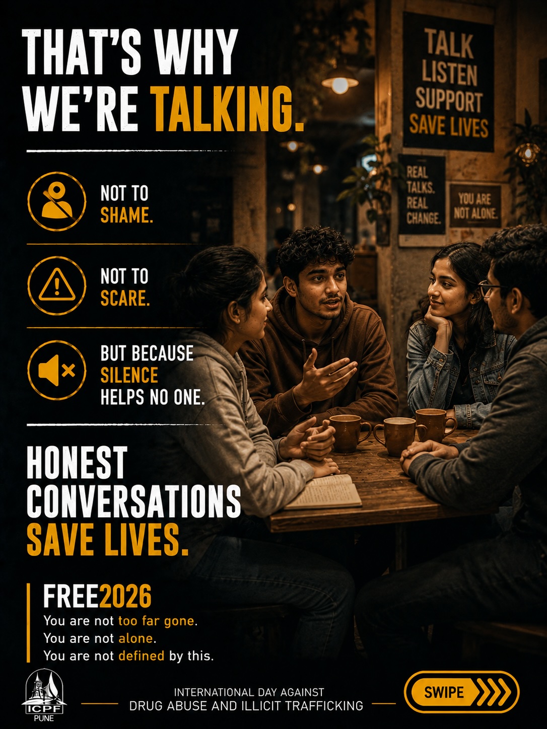 Slide 8 of 10 - That's why we're talking. Honest conversations save lives.