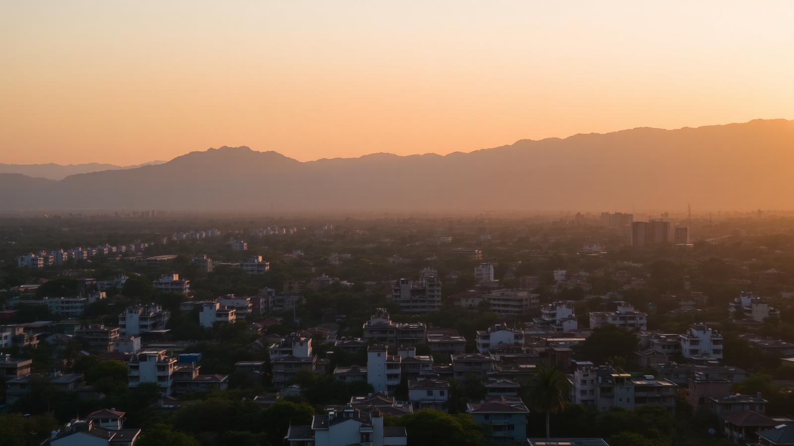Pune skyline at golden hour